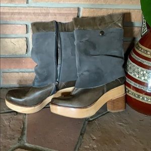 Grey Vegan Boots Retro Boho Style